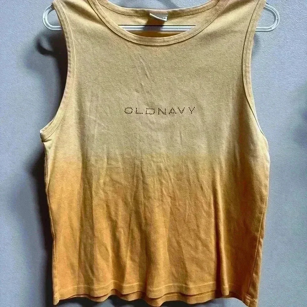 EUC | 2001 Vintage Y2K Old Navy Crop Bling Tank | Women’s Size XL - Picture 1 of 7